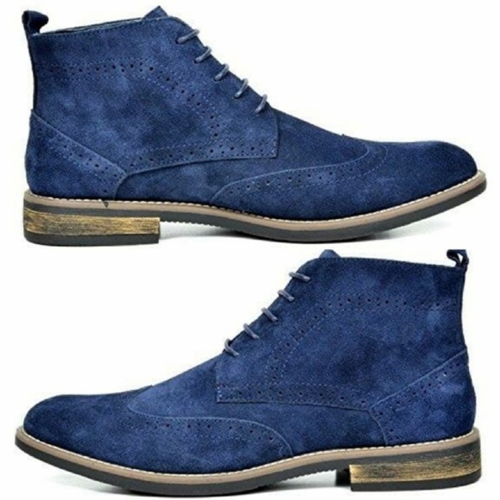 Mens "Ricardo" Suede Leather Lace Up Chukka Boots - Picture 7 of 8